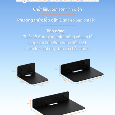 Kệ treo kim loại Dola Home để máy chiếu, camera, bộ phát WiFi, loa, bàn phím không cần khoan đục có lỗ đi dây điện.