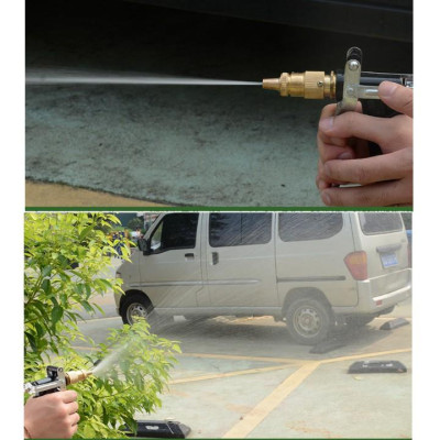 Bộ dây vòi xịt nước rửa xe,tưới cây tăng áp 3 lần 15m(cút đồng nối nhựa xanh) 206817