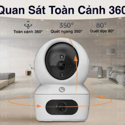 Camera 2 Mắt trong nhà EZVIZ H7C 8MP có màu ban đêm, quay 360 độ, đàm thoại 2 chiều-Hàng chính hãng