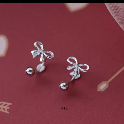 Bông tai nữ chất liệu bạc 925 hình nơ MS52c