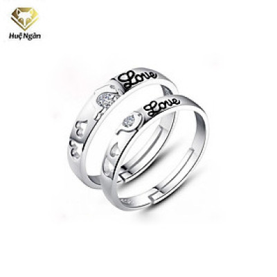 Nhẫn đôi bạc Ý 925 Huệ Ngân- Cá heo thủy chung RR1146