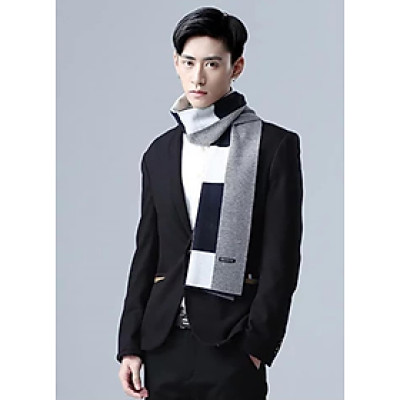 Khăn choàng nam cao cấp thời trang Hàn Quốc màu xanh dn19121520