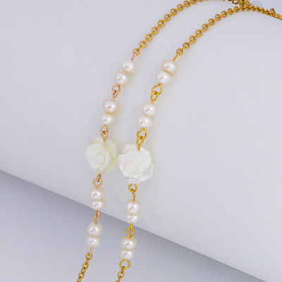 Dây đeo kính ngọc trai phong cách retro Lolita chuỗi phụ kiện đeo gọng kính đeo cổ Âu Mỹ nam nữ sang chảnh cá tính