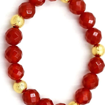 Vòng tay thạch anh đỏ cắt giac 10 ly MV11