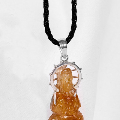 Mặt Dây Chuyền Phật Bà Quan Âm Thạch Anh Tóc Vàng Ngọc Quý Gemstones