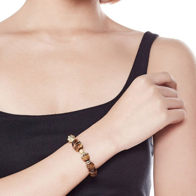 Vòng Đá Mắt Hổ Phối Lu Thống Ngọc Quý Gemstones VT59