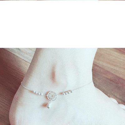 Lắc chân nữ bạc 925 bạc xinh Huệ Ngân - Kim tiền may mắn RYBJ50082