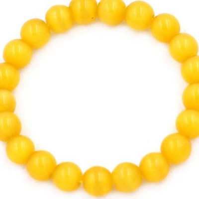 Vòng tay Đá Mắt Mèo Vàng 8 ly 21 hạt - hợp mệnh Kim, mệnh Thổ