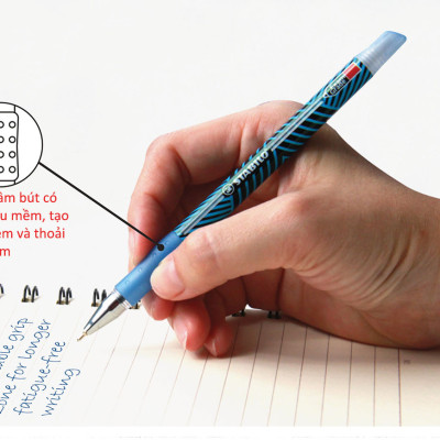 Hộp 10 bút bi STABILO Exam Grade 587NF 0.7mm (BP587NF/10) - Đen