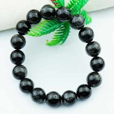 Vòng tay thạch anh tóc đen Rutilated Quartz tự nhiên 13 li 17 hạt