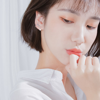 Bông tai kẹp vành tai S925 đính đá 