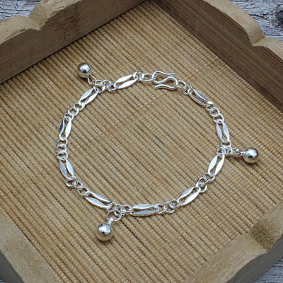 Lắc Tay Lắc Chân Trẻ Em Bạc Hiểu Minh LTE097S chiếc chuông nhỏ