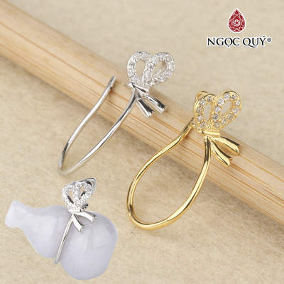 Khoen bạc hình nơ - Ngọc Quý Gemstones