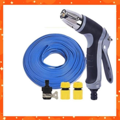 Bộ dây và vòi xịt rửa xe tưới cây tăng áp 20m (cút nhựa nối nhựa đen) 206817