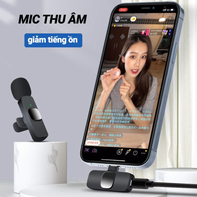 Micro Thu Âm không Dây Dành cho điện thoại Android Cổng Type C , máy tính bảng chất lượng cao Hỗ Trợ Quay Video Livestream - hàng nhập khẩu