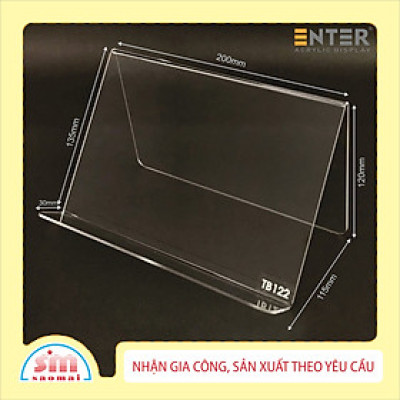 Kệ trưng bày mica chữ V Enter TB122 200x115x135mm mica dày 2mm, Giá trưng bày sản phẩm, Kệ trưng bày nhà sách