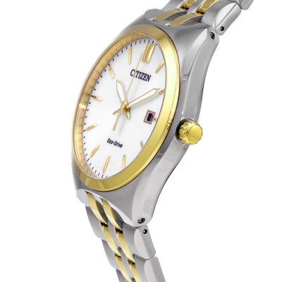 Đồng Hồ Nam Citizen Dây Kim Loại Máy Eco-Drive BM7334-58B - Mặt Trắng