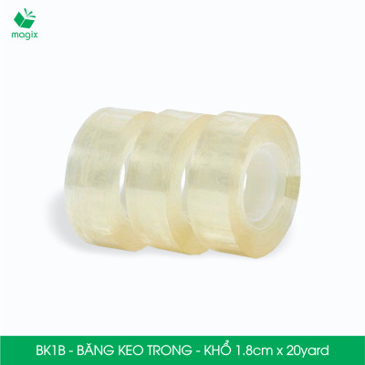 BK1B - Block 10 cuộn băng keo trong khổ 1.8cm x 20yard - Băng dính văn phòng, trường học