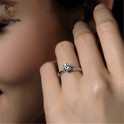 Nhẫn Bạc Ý 925 Huệ Ngân - Ổ Cao 6 chấu 6 li RR1176