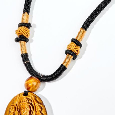 Mặt Dây Chuyền Thiền Thủ Thiên Nhãn Bồ Tát Đá Mắt Hổ ( 3.6 x 2.3 cm) Ngọc Quý Gemstones