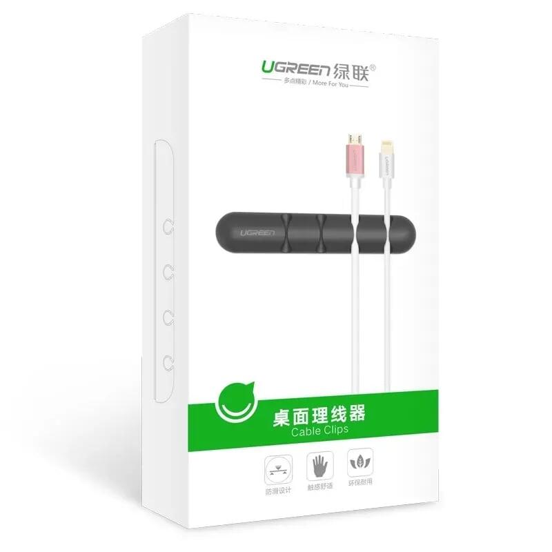 Ugreen UG50257LP114TK Màu Đen Gá đỡ kẹp dây sạc cao su 4 Khe - HÀNG CHÍNH HÃNG