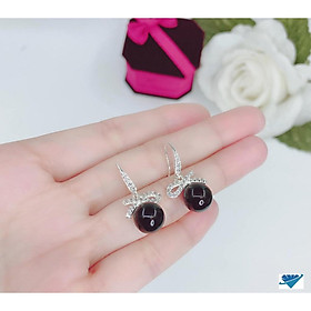 Bông tai bạc khuyên tròn hoa trai chất liệu bằng bạc s925 MS0094