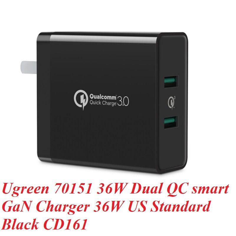 Ugreen UG70151CD161TK 36W QC3.0 2 cổng USB màu Đen Củ sạc nhanh - HÀNG CHÍNH HÃNG