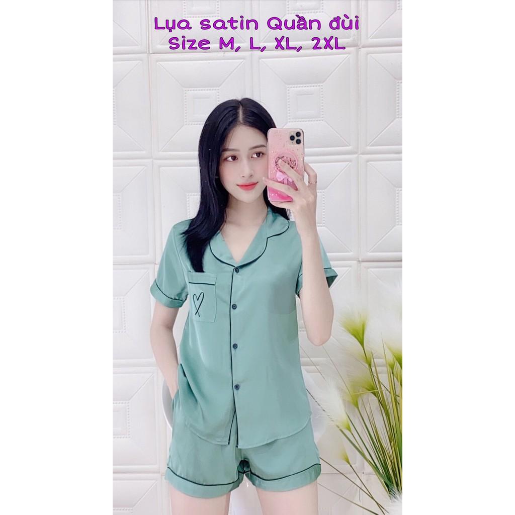Đồ bộ ngủ pijama lụa satin tay ngắn ,quần ngắn hàng cao cấp