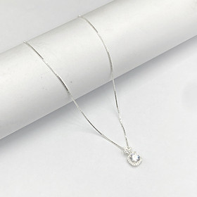 Dây Chuyền Bạc Nữ Đính Đá CZ Cao Cấp Dây Vuông Bạc Hiểu Minh DMD558