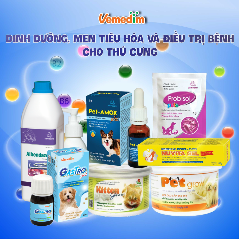 Vemedim Flucozol pet dùng cho chó, mèo, thỏ, chim cảnh, gà cảnh nấm ngoài da, nấm hô hấp, chai 30ml