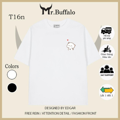 Áo đôi , áo thun cặp nam nữ tay lỡ Unisex form rộng CÓ BIGSIZE vải cotton T15nT16n- Mr.Buffalo