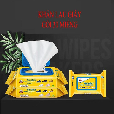 Khăn Giấy Ướt Lau Giày Sneaker Wipes Clean Thần Thánh (Gói 30 Miếng) Lau Giầy Siêu Sạch, Siêu Nhanh