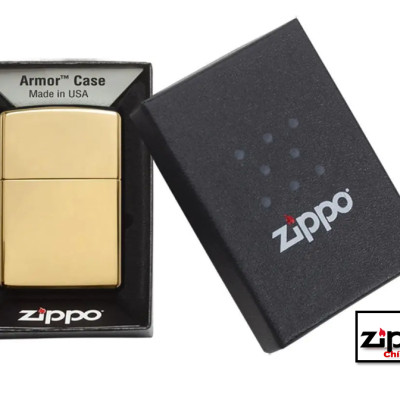 Bật lửa Zippo Armor 169 - VÀNG BÓNG DÀY High Polish Brass - Chính hãng 100%