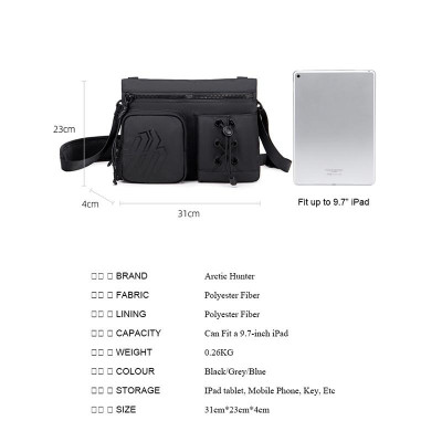 Túi đeo chéo Arctic Hunter chất liệu Oxford Fabric chống thấm nước, nhiều ngăn tiện dụng - K00535