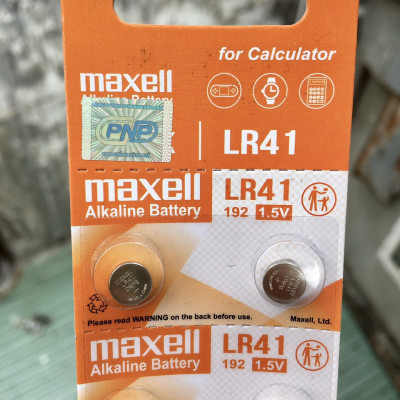 Vỉ Pin Cúc Áo Maxell LR41 / AG3 / L736F Nhật Bản 1,5V