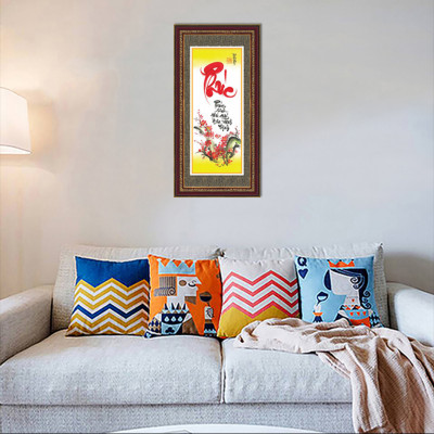 Tranh Khung Thư Pháp PHÚC SINH PHÚ QUÝ TPT_30-04 (30 x 60 cm) Thế Giới Tranh Đẹp
