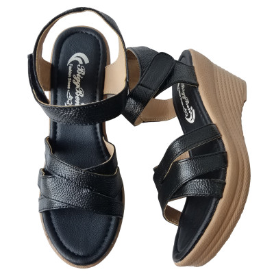 Giày Đế Xuồng Nữ BIGGBEN Da Bò Thật Cao 7 Phân SDX68