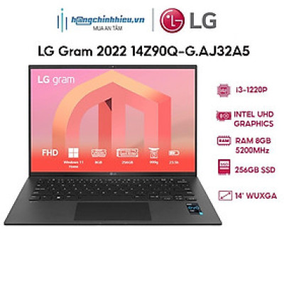 Laptop LG Gram 2022 14Z90Q-G.AJ32A5 (i3-1220P | 8GB | 256GB | Intel UHD Graphics | 14