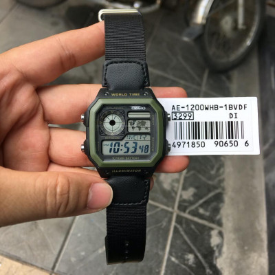 Đồng Hồ Casio AE-1200WHB-1BVDF Nam Quartz_ Tặng kèm dây cao su cao cấp