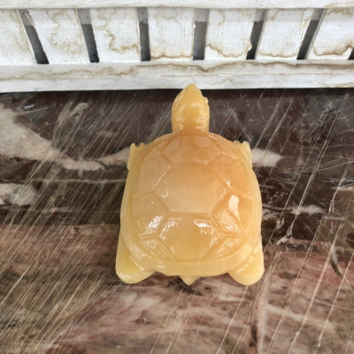 Tượng Rùa, Kim Quy phong thủy đá ngọc hoàng long để bàn làm việc - Dài 7 cm và 8 cm