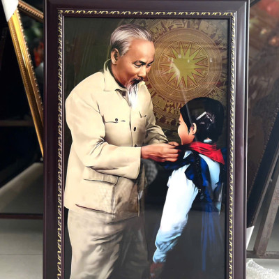 Tranh sơn mài Bác Hồ nhiều kích thước mẫu mã