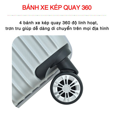 Valy du lịch valy kéo cao cấp size 20inch màu xanh rêu KINGSUN-KS 218