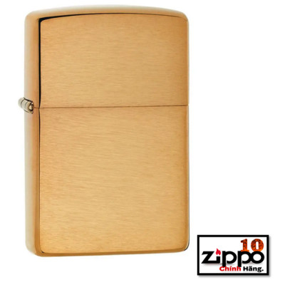 Bật lửa Zippo 204B Brushed Brass Solid- Chính hãng 100%