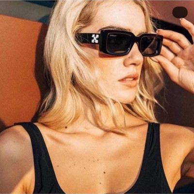 Kính râm Nam Off White Mắt vuông đi đường chống nắng Uv