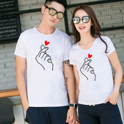 Áo Thun Cặp Đôi so Cute In Họa Tiết thả tim xinh xắn chất thun đẹp