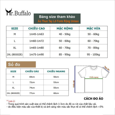 Áo Thun Đôi, Cặp Mr.Buffalo CUTE Tshirt Cotton 100% có bigsize Unisex Local Brand B19B19n