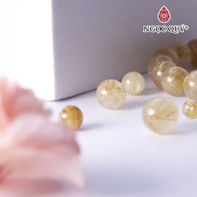 Hạt lẻ đá thạch anh tóc vàng mệnh thủy, kim - Ngọc Quý Gemstones