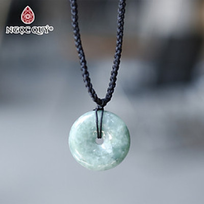 Mặt dây chuyền đồng điều cẩm thạch dầu đường kính 29mm mệnh hỏa, mộc - Ngọc Quý Gemstones