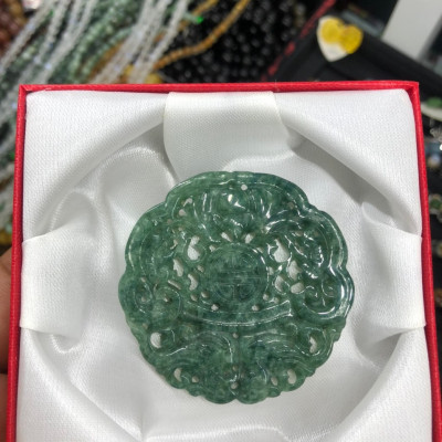 Mặt dây chuyền ngọc bội như ý phong thủy đá ngọc phỉ thúy