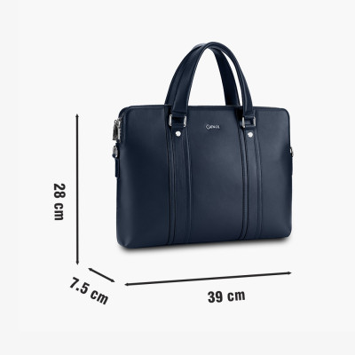 Túi Xách, Cặp Công Sở Thời Trang Nam Da Bò Swift Cao Cấp 2 Khoá GCE22 Xanh